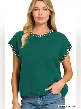Zenana Stitch Detailed Oversize Sweater